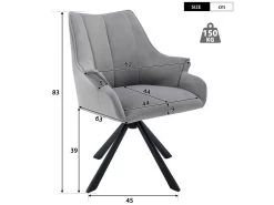 Lot De 2 Chaises En Patchwork De Velours - Pieds En Métal - Gris 11 Lot De 2 Chaises En Patchwork De Velours - Pieds En Métal - Gris -Magasin de meubles de restaurant chaise 22934679