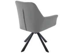 Lot De 6 Chaises En Velours Et Similicuir - Pieds En Métal - Gris -Magasin de meubles de restaurant chaise 22934685