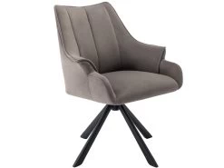 Lot De 2 Chaises En Patchwork De Velours - Pieds En Métal - Taupe -Magasin de meubles de restaurant chaise 22935401