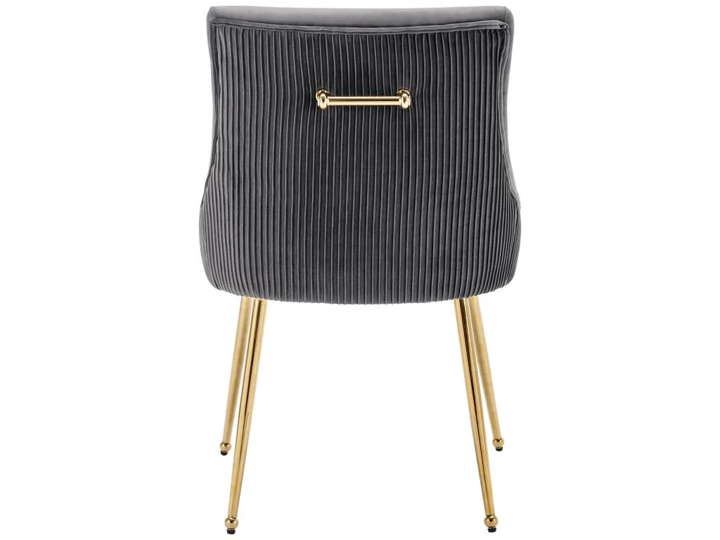 Lot De 6 Chaises De Salle à Manger Avec Pieds Plaqués - Doré & Gris 9 Lot De 6 Chaises De Salle à Manger Avec Pieds Plaqués - Doré & Gris – Image 7