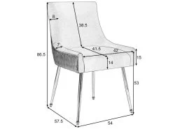 Lot De 6 Chaises De Salle à Manger Avec Pieds Plaqués - Doré & Gris 21 Lot De 6 Chaises De Salle à Manger Avec Pieds Plaqués - Doré & Gris -Magasin de meubles de restaurant chaise 22967635
