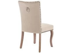 Lot De 4 Chaises Capitonné En Velours - Cadre En Bois Massif - Beige -Magasin de meubles de restaurant chaise 23009361