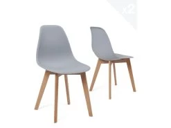 Lot De 2 Chaises Cuisine Style Scandinave NAO (gris)