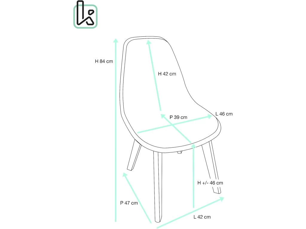 Lot De 2 Chaises Cuisine Style Scandinave NAO (gris) 7 Lot De 2 Chaises Cuisine Style Scandinave NAO (gris) – Image 5