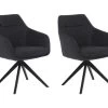 Lot De 2 Chaises MUSE - Avec Accoudoirs - Tissu - Anthracite -Magasin de meubles de restaurant chaise 23023725