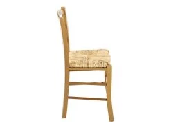 Lot De 6 Chaises PAYSANNE - Hêtre Massif Teinté Chêne, Paille De Riz -Magasin de meubles de restaurant chaise 232087