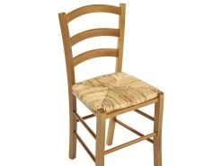 Lot De 6 Chaises PAYSANNE - Hêtre Massif Teinté Chêne, Paille De Riz -Magasin de meubles de restaurant chaise 232161