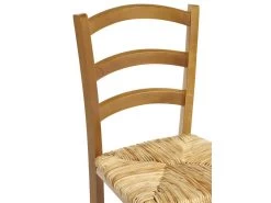 Lot De 6 Chaises PAYSANNE - Hêtre Massif Teinté Chêne, Paille De Riz -Magasin de meubles de restaurant chaise 232165