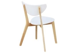 Lot De 6 Chaises CARINE - Hévéa Massif Et MDF - Blanc -Magasin de meubles de restaurant chaise 258379