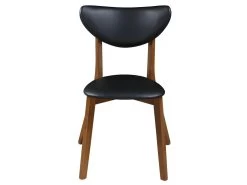 Lot De 2 Chaises LISETTE - Hévéa Massif & Simili - Noyer Et Noir -Magasin de meubles de restaurant chaise 258719