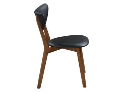 Lot De 2 Chaises LISETTE - Hévéa Massif & Simili - Noyer Et Noir -Magasin de meubles de restaurant chaise 258723