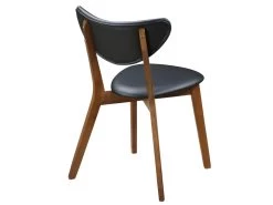 Lot De 6 Chaises LISETTE - Hévéa Massif & Simili - Noyer Et Noir -Magasin de meubles de restaurant chaise 258761