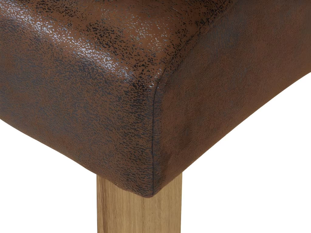 Lot De 6 Chaises SANTOS - Microfibre Aspect Cuir Vieilli - Pieds Bois Clair 9 Lot De 6 Chaises SANTOS - Microfibre Aspect Cuir Vieilli - Pieds Bois Clair – Image 7