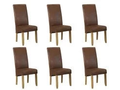 Lot De 6 Chaises SANTOS - Microfibre Aspect Cuir Vieilli - Pieds Bois Clair 17 Lot De 6 Chaises SANTOS - Microfibre Aspect Cuir Vieilli - Pieds Bois Clair -Magasin de meubles de restaurant chaise 268429