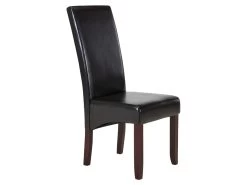 Lot De 2 Chaises ROVIGO - Simili Marron Brillant - Pieds Bois Foncé -Magasin de meubles de restaurant chaise 268705