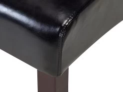 Lot De 2 Chaises ROVIGO - Simili Marron Brillant - Pieds Bois Foncé -Magasin de meubles de restaurant chaise 268715