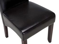 Lot De 2 Chaises ROVIGO - Simili Marron Brillant - Pieds Bois Foncé -Magasin de meubles de restaurant chaise 268717