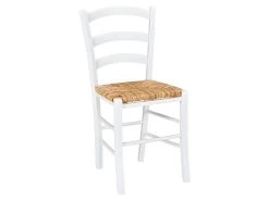 Lot De 2 Chaises PAYSANNE - Hêtre Massif & Paille De Riz - Teinte : Blanc -Magasin de meubles de restaurant chaise 269979