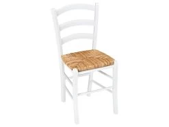 Lot De 2 Chaises PAYSANNE - Hêtre Massif & Paille De Riz - Teinte : Blanc -Magasin de meubles de restaurant chaise 269985