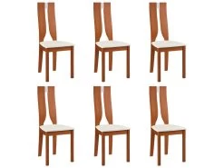 Lot De 6 Chaises SILVIA - Hêtre Massif - Merisier & Blanc 19 Lot De 6 Chaises SILVIA - Hêtre Massif - Merisier & Blanc -Magasin de meubles de restaurant chaise 272681