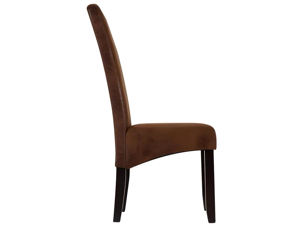 Lot De 6 Chaises SANTOS - Microfibre Aspect Cuir Vieilli - Pieds Bois Foncé 6 Lot De 6 Chaises SANTOS - Microfibre Aspect Cuir Vieilli - Pieds Bois Foncé – Image 4