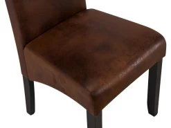 Lot De 6 Chaises SANTOS - Microfibre Aspect Cuir Vieilli - Pieds Bois Foncé 14 Lot De 6 Chaises SANTOS - Microfibre Aspect Cuir Vieilli - Pieds Bois Foncé -Magasin de meubles de restaurant chaise 274133