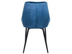 Lot De 2 Chaises - Velours Et Métal Noir - Bleu Nuit - MASURIE -Magasin de meubles de restaurant chaise 282811