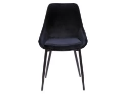 Lot De 6 Chaises - Velours Et Métal Noir - Noir - MASURIE -Magasin de meubles de restaurant chaise 283229