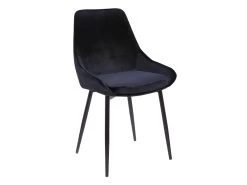 Lot De 6 Chaises - Velours Et Métal Noir - Noir - MASURIE -Magasin de meubles de restaurant chaise 283231