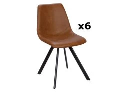 Lot De 6 Chaises LUBINE - Simili - Caramel 16 Lot De 6 Chaises LUBINE - Simili - Caramel -Magasin de meubles de restaurant chaise 284275