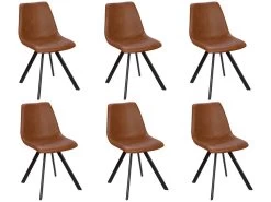 Lot De 6 Chaises LUBINE - Simili - Caramel 17 Lot De 6 Chaises LUBINE - Simili - Caramel -Magasin de meubles de restaurant chaise 284277