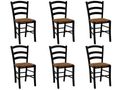 Lot De 6 Chaises PAYSANNE - Hêtre Massif Teinté Noir, Paille De Riz 15 Lot De 6 Chaises PAYSANNE - Hêtre Massif Teinté Noir, Paille De Riz -Magasin de meubles de restaurant chaise 285049