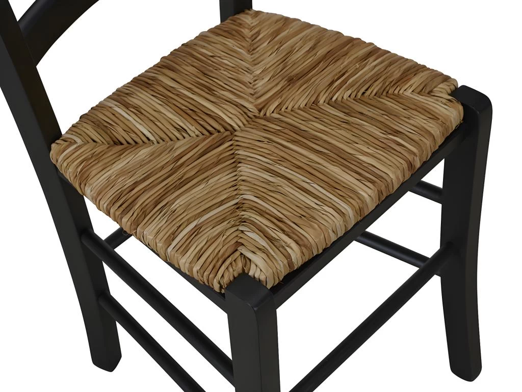 Lot De 6 Chaises PAYSANNE - Hêtre Massif Teinté Noir, Paille De Riz 8 Lot De 6 Chaises PAYSANNE - Hêtre Massif Teinté Noir, Paille De Riz – Image 6