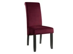 Lot De 6 Chaises DELINA - Velours Matelassé & Pieds Bois - Bordeaux -Magasin de meubles de restaurant chaise 310405