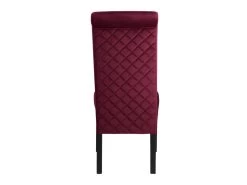Lot De 6 Chaises DELINA - Velours Matelassé & Pieds Bois - Bordeaux -Magasin de meubles de restaurant chaise 310411