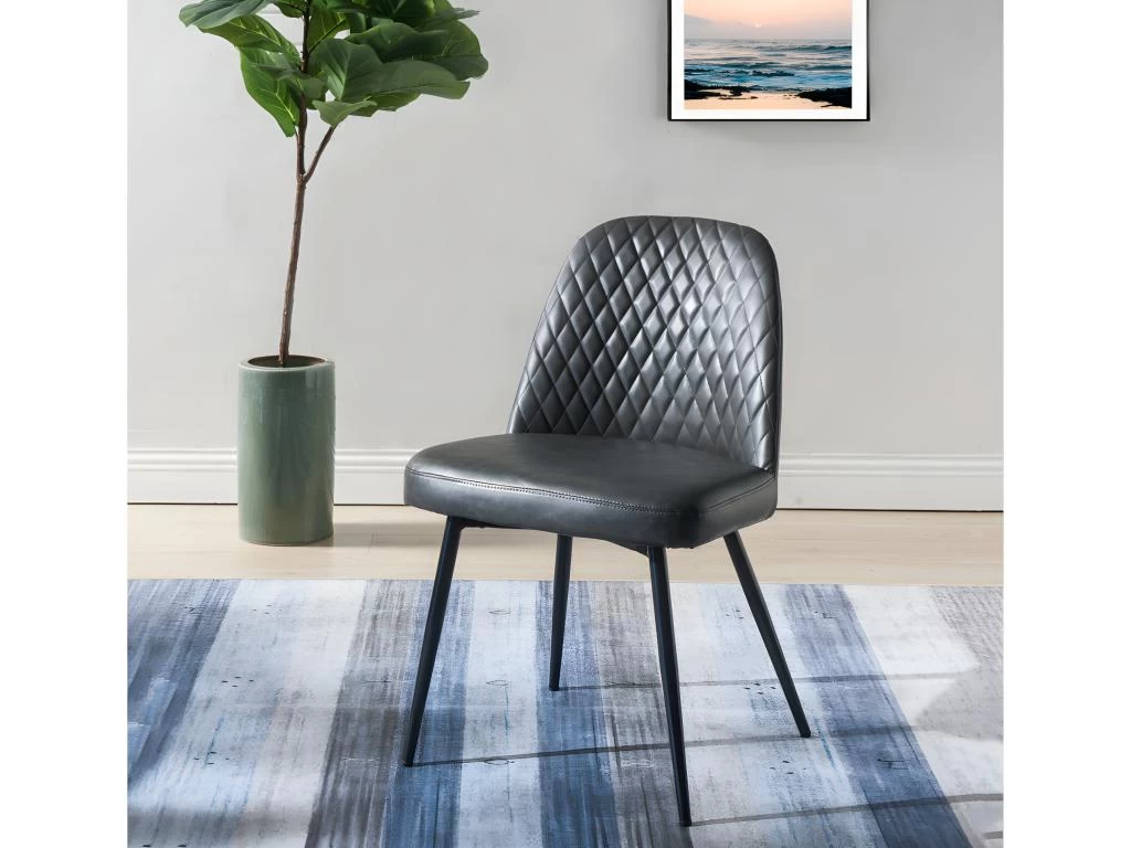 Lot De 6 Chaises JOPLIN - Simili & Métal - Anthracite 10 Lot De 6 Chaises JOPLIN - Simili & Métal - Anthracite – Image 8