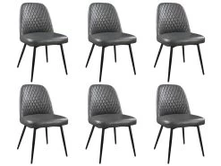 Lot De 6 Chaises JOPLIN - Simili & Métal - Anthracite 16 Lot De 6 Chaises JOPLIN - Simili & Métal - Anthracite -Magasin de meubles de restaurant chaise 319393