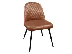 Lot De 6 Chaises JOPLIN - Simili & Métal - Marron -Magasin de meubles de restaurant chaise 319399