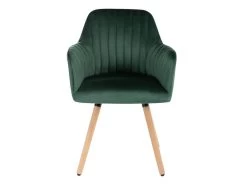 Chaise Avec Accoudoirs - Velours Et Métal Effet Bois - Vert Foncé - ELEANA -Magasin de meubles de restaurant chaise 3299223