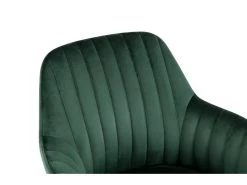 Chaise Avec Accoudoirs - Velours Et Métal Effet Bois - Vert Foncé - ELEANA -Magasin de meubles de restaurant chaise 3299249