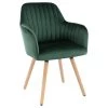 Chaise Avec Accoudoirs - Velours Et Métal Effet Bois - Vert Foncé - ELEANA 1 Chaise Avec Accoudoirs - Velours Et Métal Effet Bois - Vert Foncé - ELEANA -Magasin de meubles de restaurant chaise 3299261