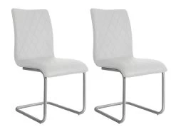 Lot De 2 Chaises WESTON - Simili - Blanc