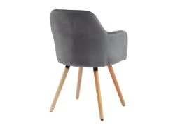 Lot De 2 Chaises Avec Accoudoirs - Velours Et Métal Effet Bois - Gris - ELEANA -Magasin de meubles de restaurant chaise 345347