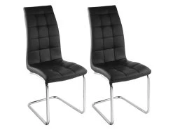 Lot De 2 Chaises NADYA - Simili - Noir