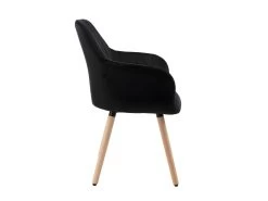 Lot De 2 Chaises Avec Accoudoirs ELEANA - Velours Et Métal Effet Bois - Noir -Magasin de meubles de restaurant chaise 365359