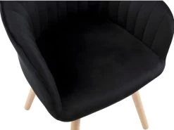 Lot De 2 Chaises Avec Accoudoirs ELEANA - Velours Et Métal Effet Bois - Noir -Magasin de meubles de restaurant chaise 365361