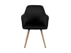 Lot De 2 Chaises Avec Accoudoirs ELEANA - Velours Et Métal Effet Bois - Noir -Magasin de meubles de restaurant chaise 365363