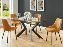 Lot De 2 Chaises MASURIE - Tissu - Jaune -Magasin de meubles de restaurant chaise 387335