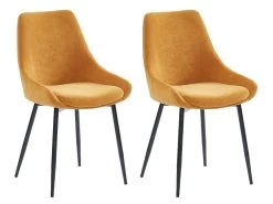 Lot De 2 Chaises MASURIE - Tissu - Jaune