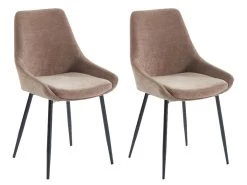 Lot De 2 Chaises MASURIE - Tissu - Taupe